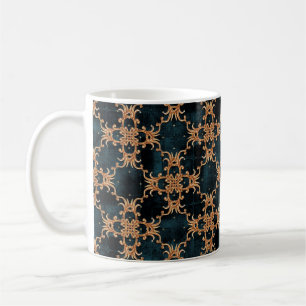 Vintage-Barock-goldene Blumenillustrationsmuster Kaffeetasse
