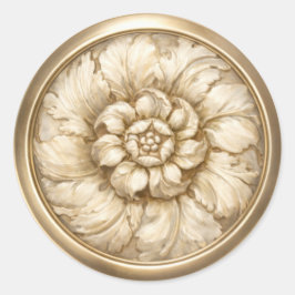 Vintage-Barock-Prägung-Siegel Latte Runder Aufkleber