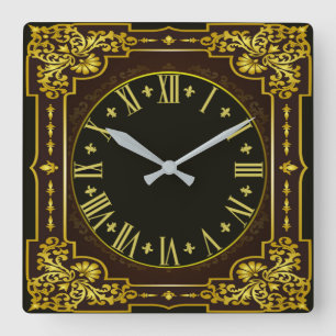 Vintage Barock Quadratische Wanduhr