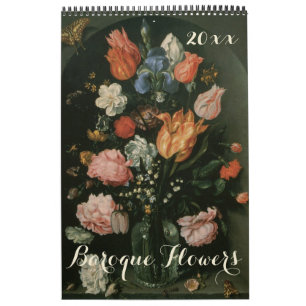 Vintage Barock-Stillleben-Blumen-Kunstgemälde Kalender