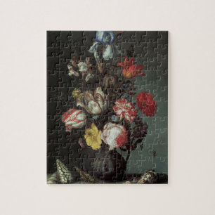 Vintage barocke Blume von Balthasar van der Ast Puzzle