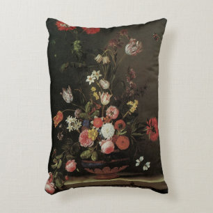 Vintage Barocke Blumige Stilleben Blumen in Vasen Dekokissen