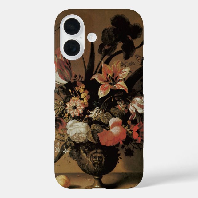 Vintage barocke, florale Stillleben Blume in Vase Case-Mate iPhone Hülle (Rückseite)