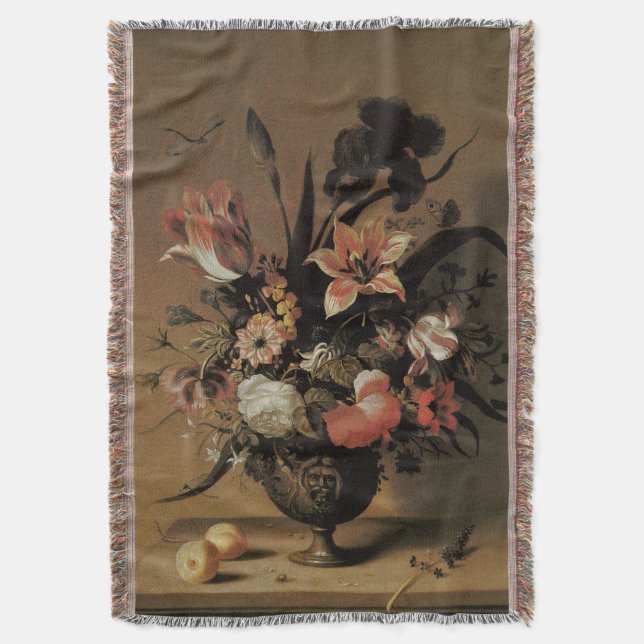 Vintage barocke, florale Stillleben Blume in Vase Decke (Vorderseite Vertikal)