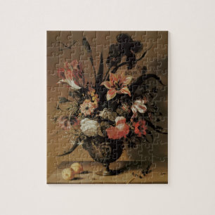 Vintage barocke, florale Stillleben Blume in Vase Puzzle