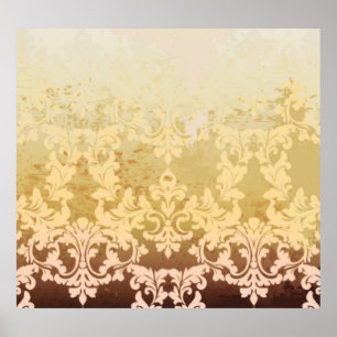Vintage barocke Muster, dekorativer Luxus. Poster