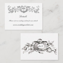 Vintage barocke Rokoko-Grenze mit Herz Begleitkarte