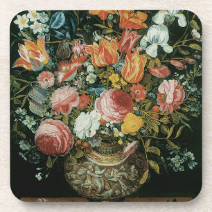 Vintage barocke Stillleben Blume in einer Vase Untersetzer