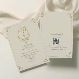 Vintage Barockgoldene Hochzeit Einladung