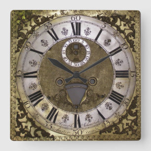 Vintage Barouque antike Replik-Uhr Quadratische Wanduhr