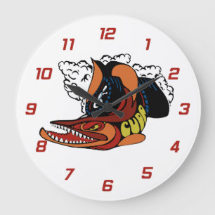 Vintage Barracuda-Entwurfsuhr Große Wanduhr