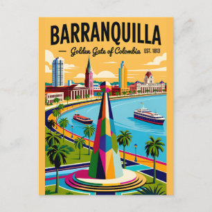 Vintage Barranquilla Kolumbien Retro-Illustration Postkarte