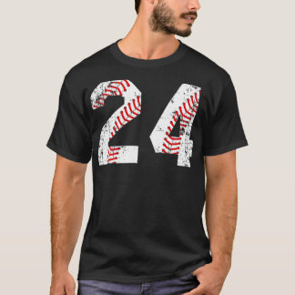 Vintage Baseball 24 Trikotnummer T-Shirt