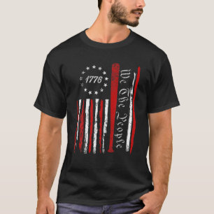 Vintage Baseball alte amerikanische Fahne 1776 Wir T-Shirt