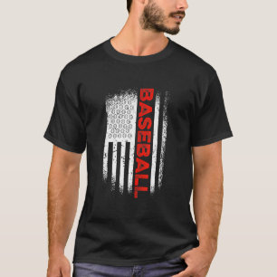 Vintage Baseball-amerikanische Flagge Männer Fraue T-Shirt