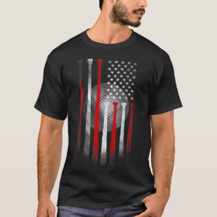 Vintage Baseball Amerikanische Flagge T-Shirt