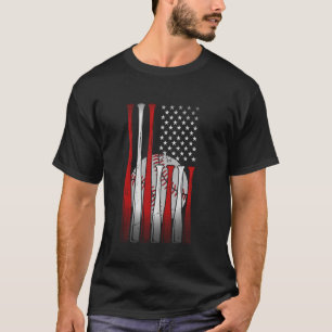 Vintage Baseball Amerikanische Flagge USA Für Männ T-Shirt