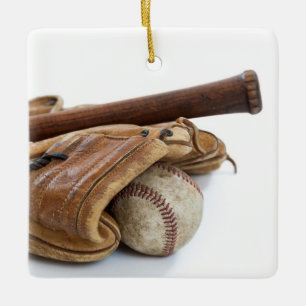 Vintage Baseball and Bat Keramikornament