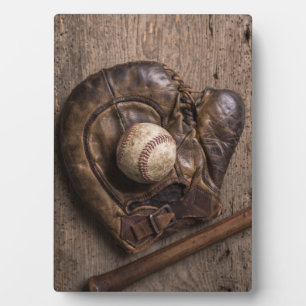 Vintage Baseball-Ausrüstung Fotoplatte