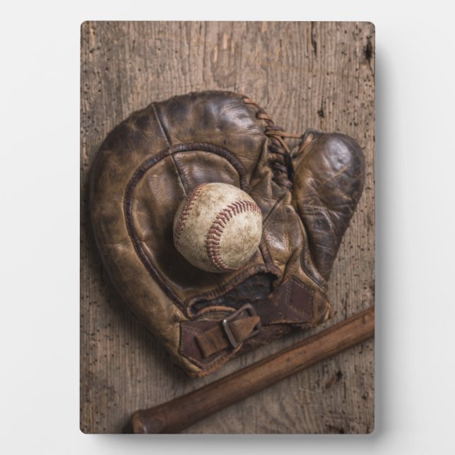 Vintage Baseball-Ausrüstung Fotoplatte (Vorderseite)