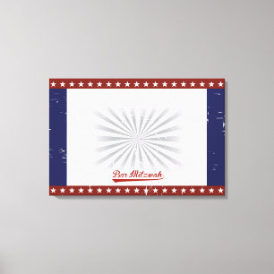 VINTAGE BASEBALL Bar Bat Mitzvah Unterschreiben in Leinwanddruck