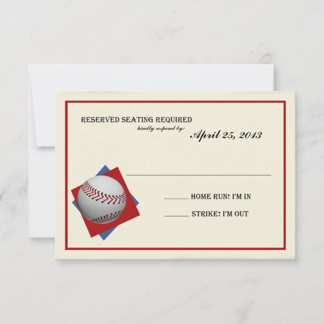 Vintage Baseball-Bar Mitzvah-Antwort RSVP Karte (Vorderseite)