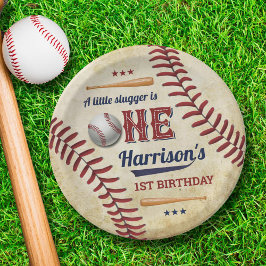 Vintage Baseball Boys 1. Geburtstag Pappteller