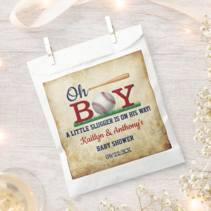 Vintage Baseball Boys Babydusche Geschenktütchen