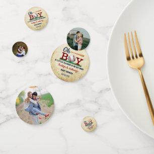 Vintage Baseball Boys Babydusche Konfetti