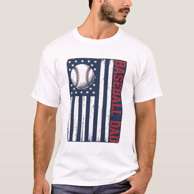 Vintage Baseball Dad Flag Shirt Design_1 (Vorderseite)