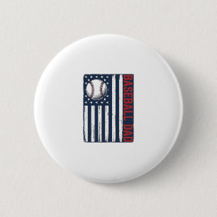 Vintage Baseball Dad Flag Shirt Design_1 Button