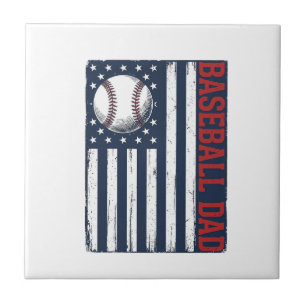 Vintage Baseball Dad Flag Shirt Design_1 Fliese
