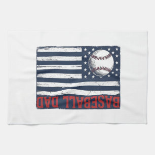 Vintage Baseball Dad Flag Shirt Design_1 Geschirrtuch