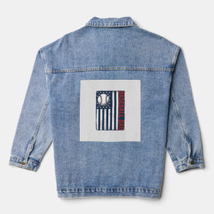Vintage Baseball Dad Flag Shirt Design_1 Jeansjacke