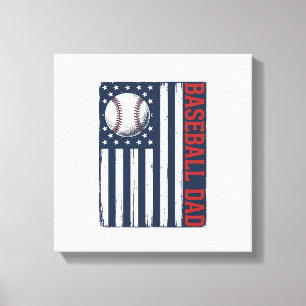 Vintage Baseball Dad Flag Shirt Design_1 Leinwanddruck