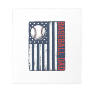 Vintage Baseball Dad Flag Shirt Design_1 Notizblock