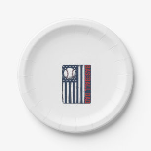 Vintage Baseball Dad Flag Shirt Design_1 Pappteller