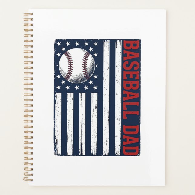 Vintage Baseball Dad Flag-Shirt-Design_1 Planer (Vorderseite)