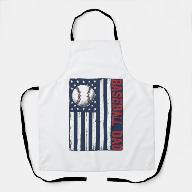 Vintage Baseball Dad Flag-Shirt Design_1 Schürze (Vorderseite)