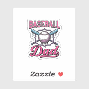 Vintage Baseball Dad Gravur T-Shirt Design (2)_ Aufkleber