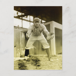 Vintage Baseball-Fänger Postkarte