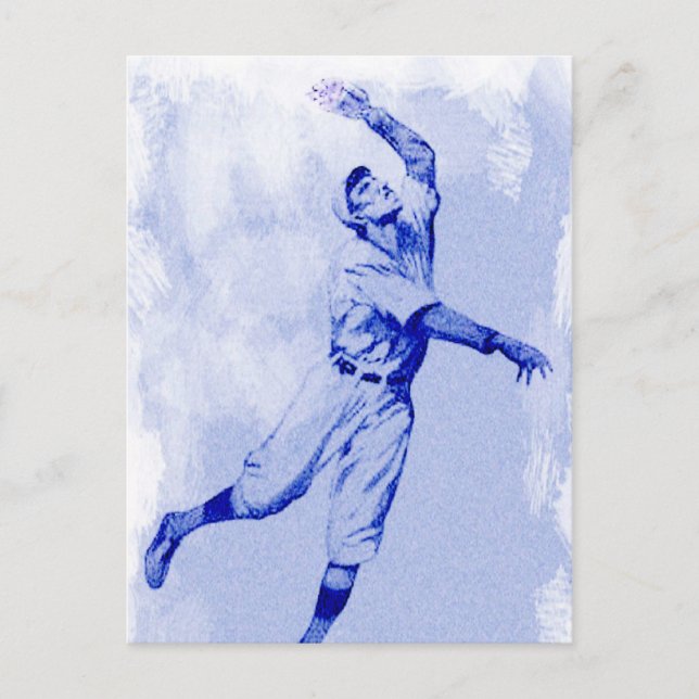 Vintage Baseball-Fielfer-Note-Karte Postkarte (Vorderseite)