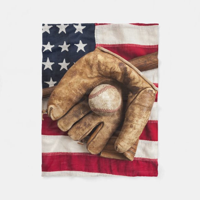Vintage Baseball Fleecedecke (Vorderseite)