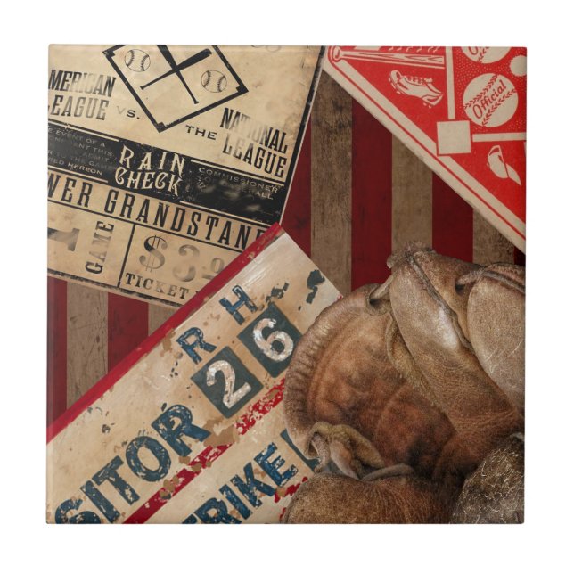 Vintage-Baseball Fliese (Vorderseite)