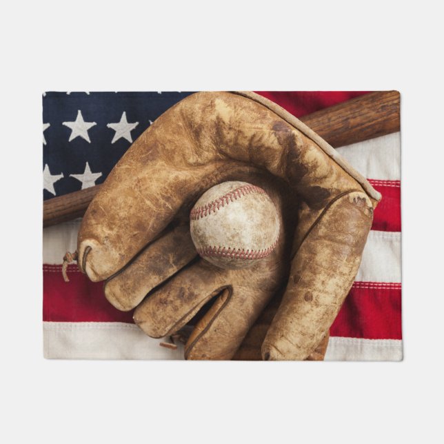 Vintage-Baseball Fußmatte (Vorderseite)
