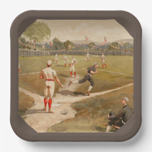 Vintage Baseball Game Sport Theme Party des 18. Ja Pappteller