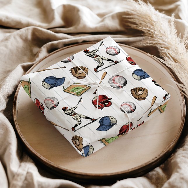 Vintage-Baseball-Geburtstag Seidenpapier (Vintage Baseball Birthday Tissue Paper)