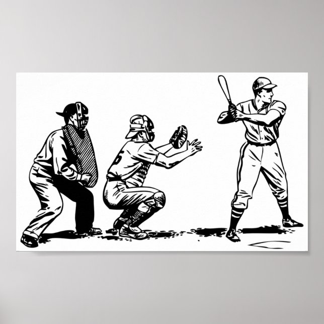 Vintage Baseball-Grafik Poster (Vorne)
