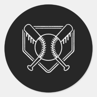 Vintage-Baseball-Heimplate Jungen Baseballschläger Runder Aufkleber