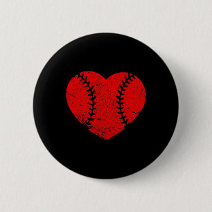 Vintage Baseball Herz Valentinstag Jungen Mädchen Button